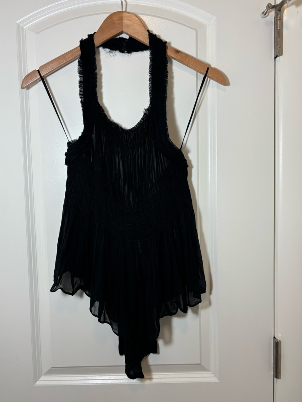 Zara Black Pleated Halter Tank